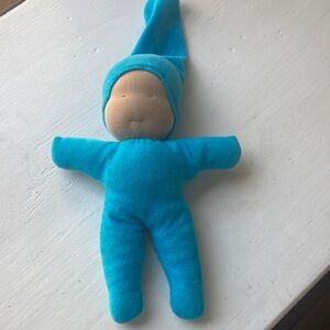 Plush Baby Doll in Bright Turquoise - Gentle Snuggle Toy